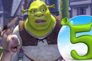 Shrek 5, Donkey, and Fiona in Shrek 5 announcement poster